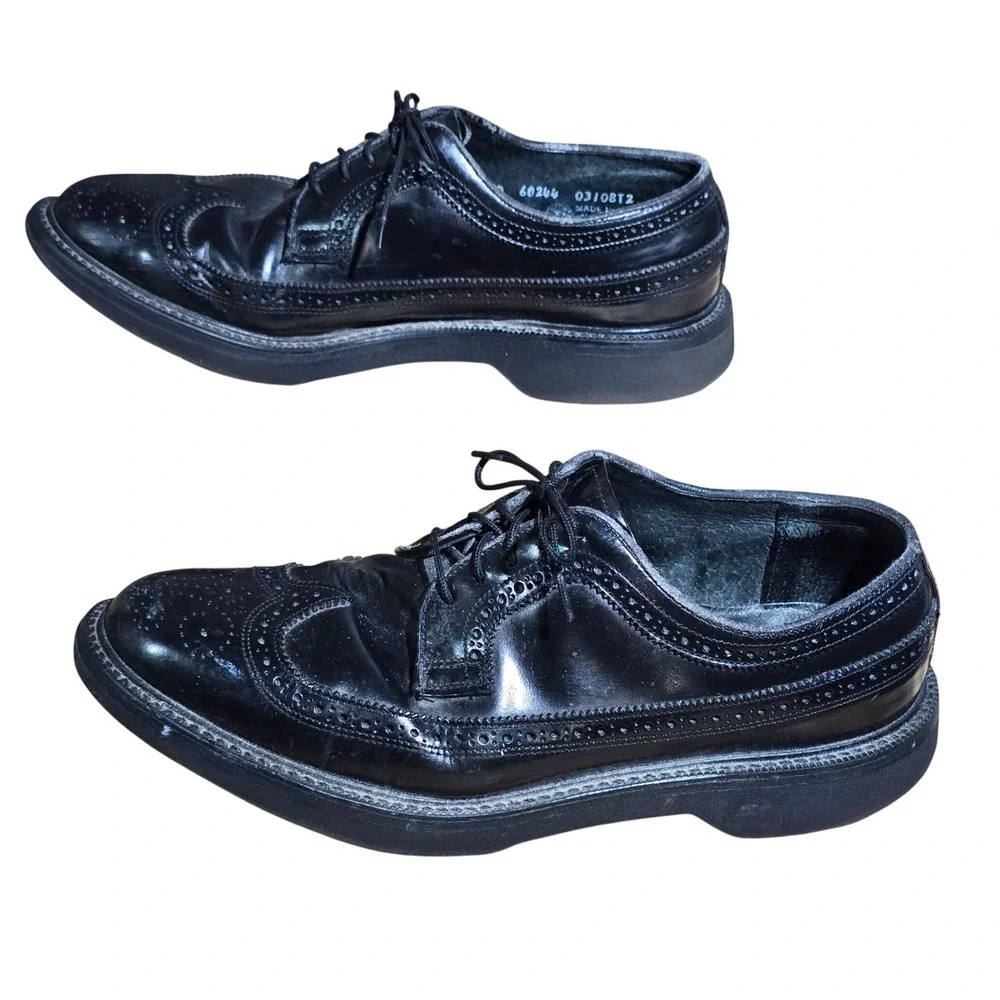 Stuart‎ McGuire 8 D Spring-Step Cushion Black Wingtip Brogue Oxford Made in USA
